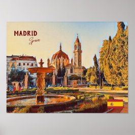 Poster Souvenir paisagem da Espanha de Madrid