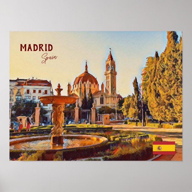 Poster Souvenir paisagem da Espanha de Madrid (Frente)