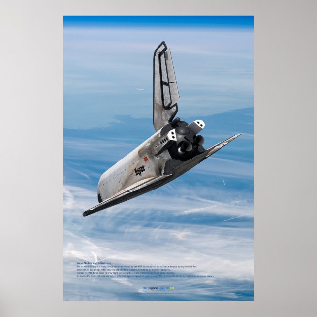 Poster Soviet Buran Shuttle Over the Planet Earth (Frente)