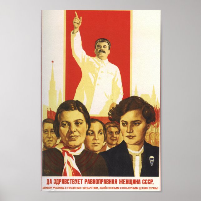 Poster Soviet Gender Equality Propaganda (Frente)