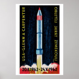 Poster Soviet Rocket Launch 1962 Astronaut - Matchbox