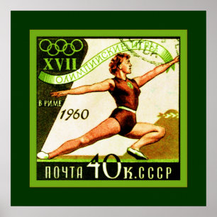 Pôster Soviet Union ~ USSR ~ CCCP ~ Postage Stamp