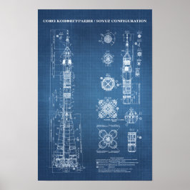 Poster Soyuz Spacecraft Blueprint