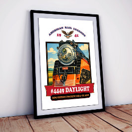 Poster SP GS-4 Daylight 4449 Steam Locomotive Retro Print