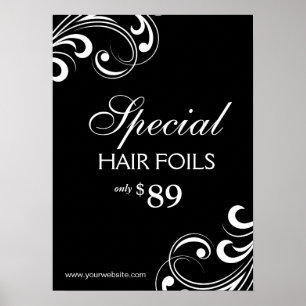 Poster Spa Black & White Swirls do HAIR Salon