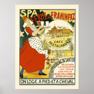Poster SPA FERME DE FRAHINFAZ Cafe Restaurant 1894 Advert