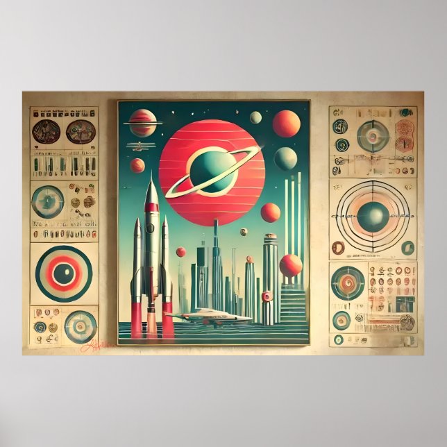 Poster Space Age Interplanetary Coordinates Alien Relic (Frente)