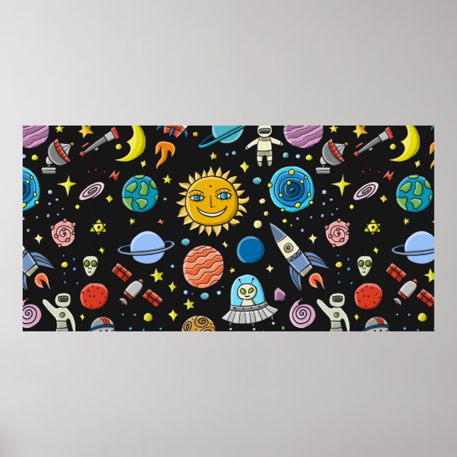 Poster Space Background. Planets of the solar system. Roc (Frente)