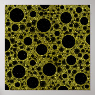 Poster Space Bubble Spots - Glitter Gold