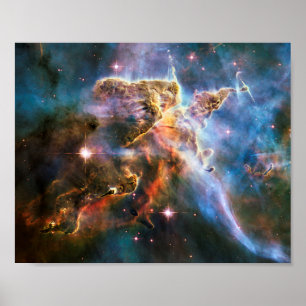 Poster Space galaxy nebula. Universe stars. Hubble NASA