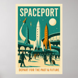Poster Spaceport: Depart for the Past & Future