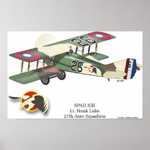 Pôster Spad XIII voado pelo Lt. Frank Luke
