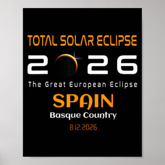 Poster Spain Basque Country Total Solar Eclipse August