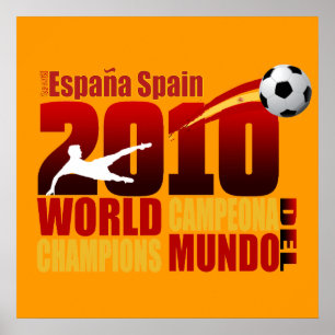 Pôster Spain World Champions 2010 España Campeona Del Mun