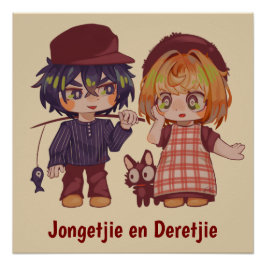 Pôster Spakenburgs jongetje en meisje chibi