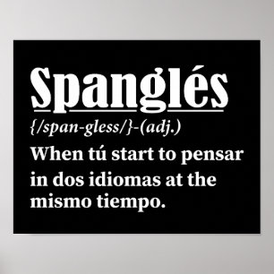 Poster Spanglés Funny Definição Bilíngue