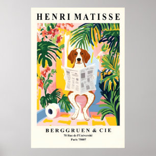 Poster Spaniel da Bretanha no Banheiro - Matisse Engraçad