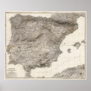 Poster Spanien composto, Portugal em 4 Blattern