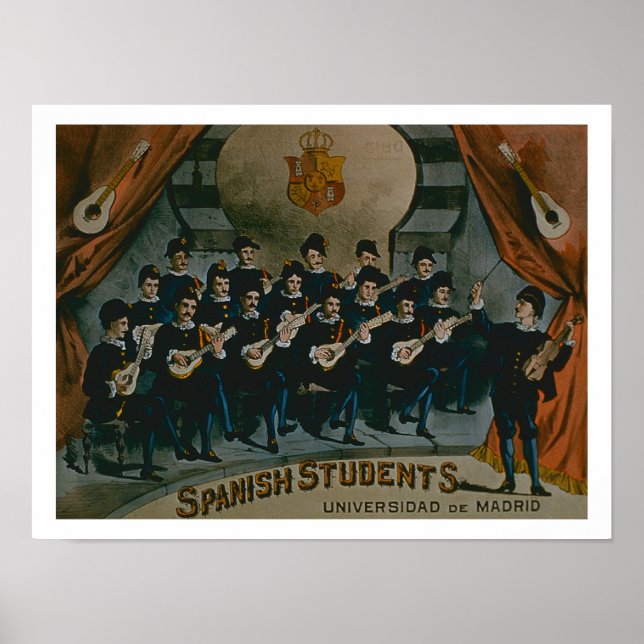 Poster 'Spanish Students, University of Madrid' (colour l (Frente)