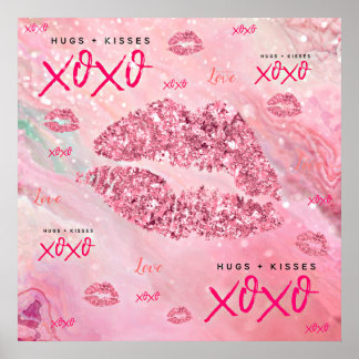 Poster Sparkle Kisses Namorados De Amor Presente Para Ela