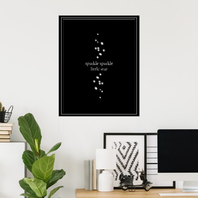 Poster Sparkle Sparkle Little Star Black Starlight (Escritório em casa)