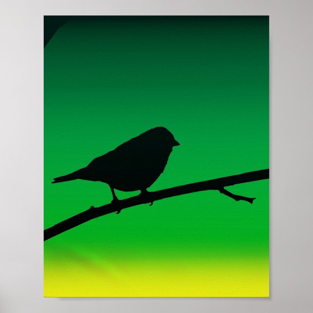 Poster Sparrow Silhouette On Limonene (Frente)