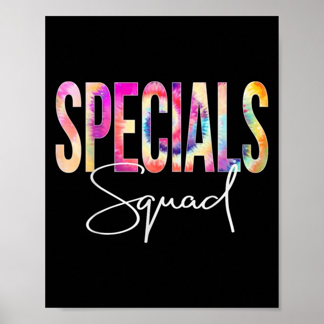 Poster Specials Squad Tie Dye Back To School Women Apprec (Frente)