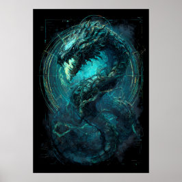 Poster Spectral Coil Cyberpunk Serpent Dark Art 