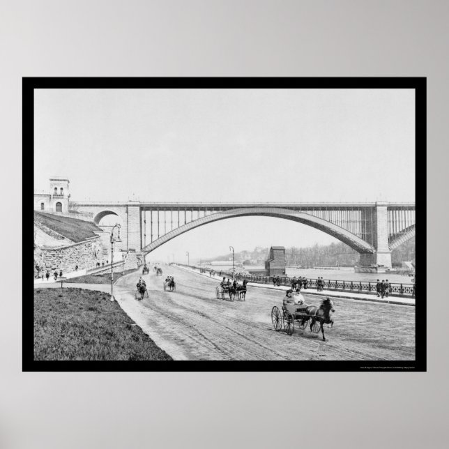 Pôster Speedway Washington Bridge Harlem River 1905 (Frente)