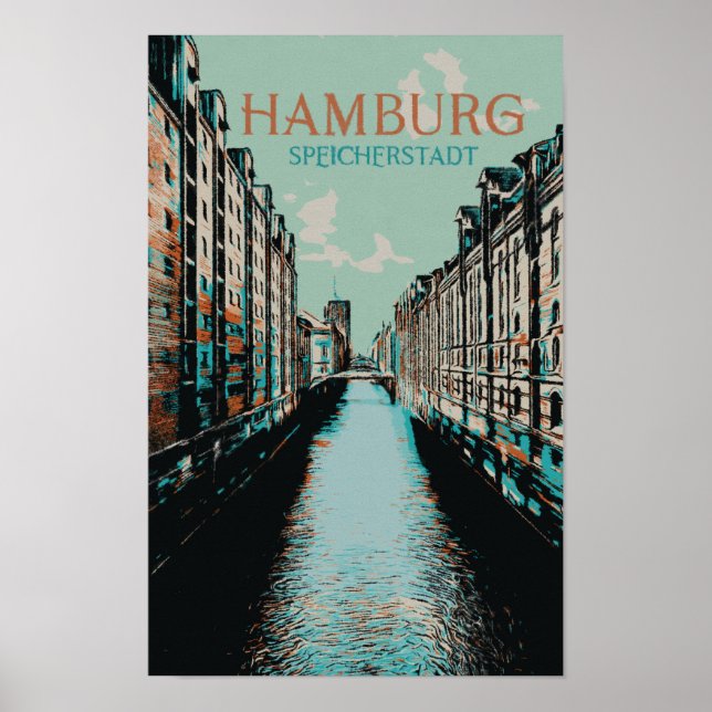 Poster Speicherstadt Hamburg - Iconic Warehouse District (Frente)
