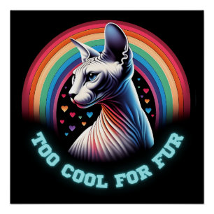 Pôster "Sphynx Cat Funny Sayings" Wall Art Poster brilhan