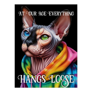 Pôster Sphynx Cat Hangs Loose Birthday