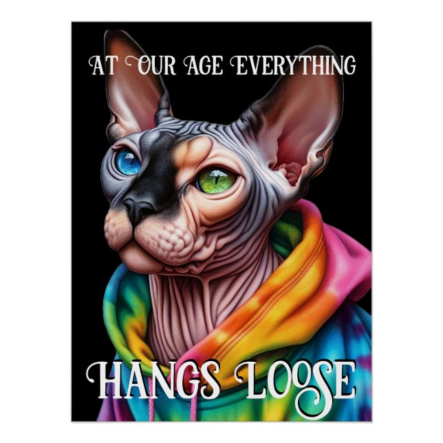 Pôster Sphynx Cat Hangs Loose Birthday (Frente)