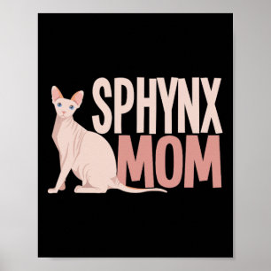 Poster Sphynx Mãe Cat Sphinx Cabeçalho Proprietário de Ga