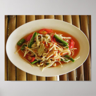 Pôster Spicy Papaya Salad ... Comida tailandesa do Laos