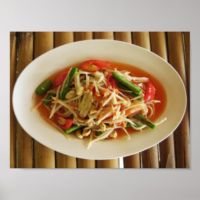 Poster Spicy Papaya Salad [Som Tam] ... Comida tailandesa (Frente)