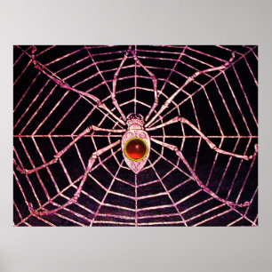 Poster SPIDER E WEB Red Ruby Gemstone Black