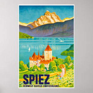 Pôster Spiez, suiça, viagem Pposter