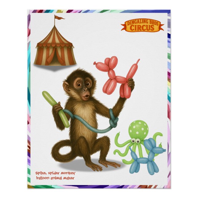 Pôster Spike's balloon monkey magic (Frente)