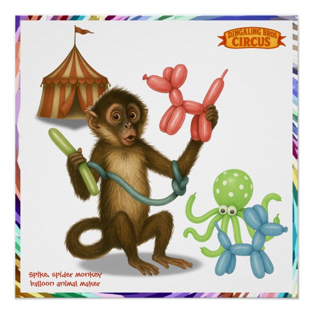 Pôster Spike's balloon monkey magic (Frente)