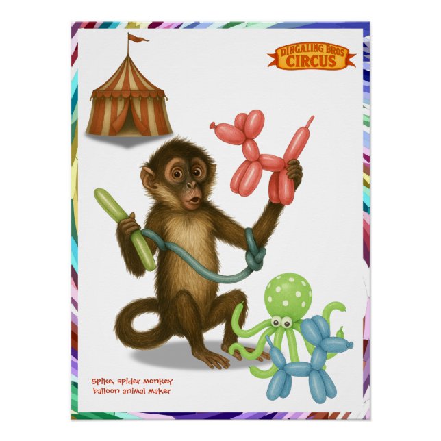Pôster Spike's balloon monkey magic (Frente)