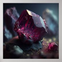 Spinel Crystal Macro, Gemstone Art Vibrante