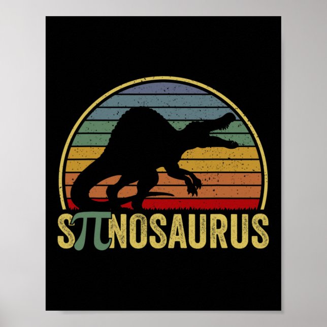 Poster Spinosaurus - Dia do Pi Dinossauro Piada de Matemá (Frente)