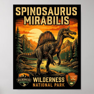 Poster Spinosaurus mirabilis novo dinossauro pré-históric