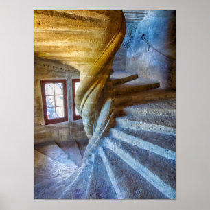 Pôster Spiral Castle Staircase, França