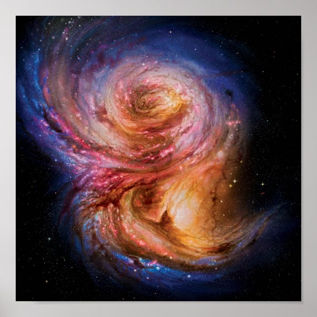 Poster Spiral Galaxy SMM J2135-0102 Artist Impression (Frente)