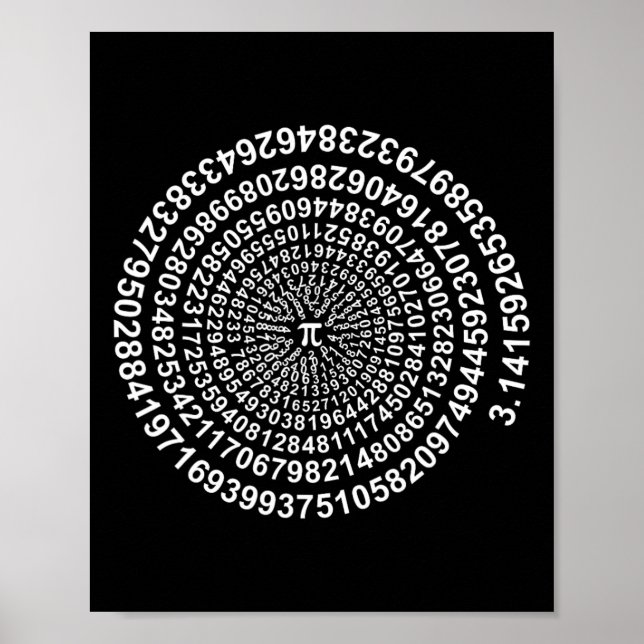 Poster Spiral Pi Math Shirt (Frente)