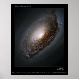 Pôster SpiralGalaxyM64-2004-04a
