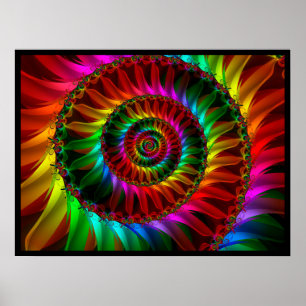Poster Spiraling Rainbow Petals