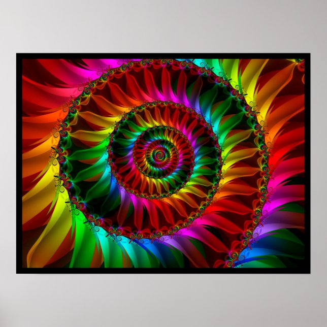 Poster Spiraling Rainbow Petals (Frente)